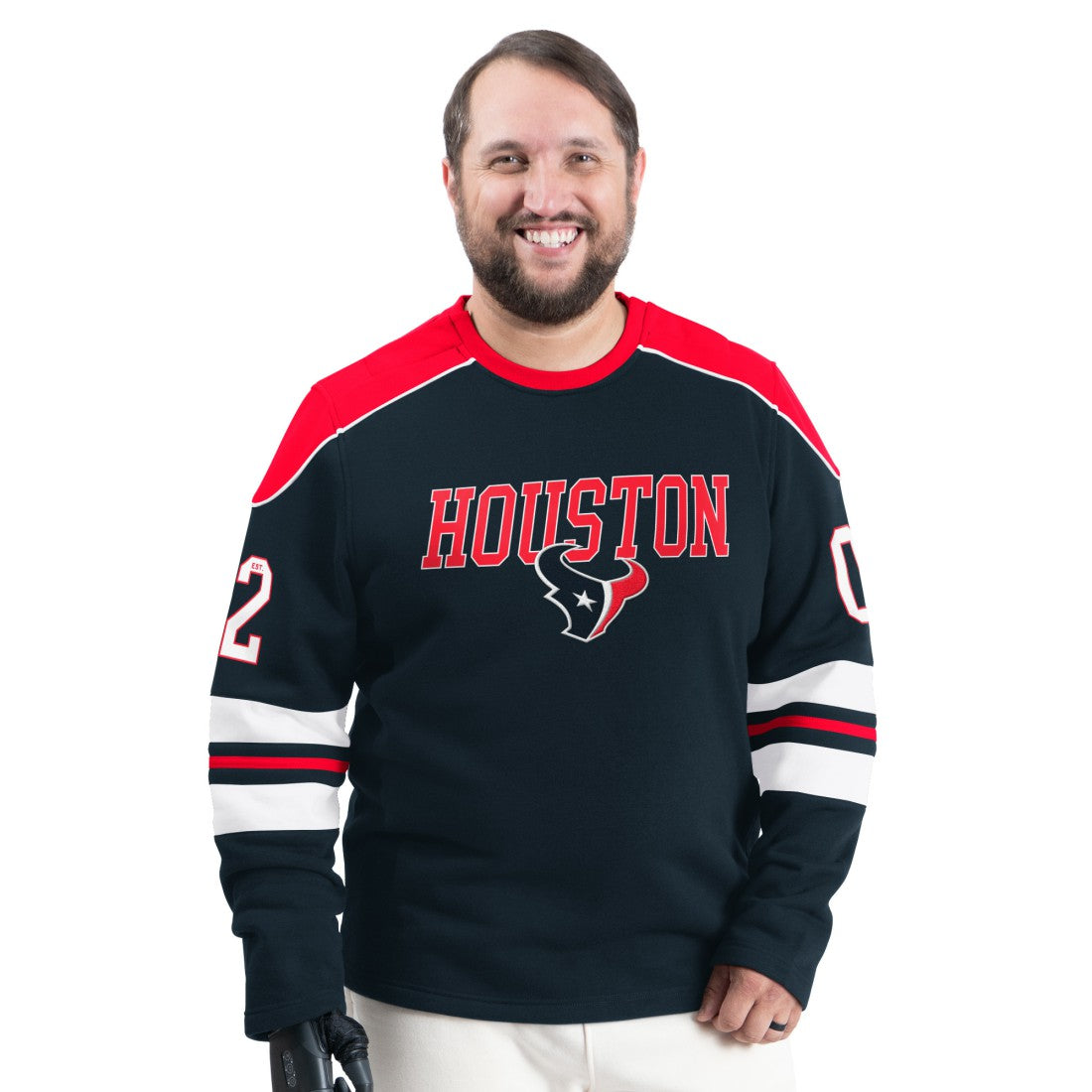 G-III Sports by Carl Banks Adaptive Lord Stanley Crewneck Sweatshirt - Houston Texans