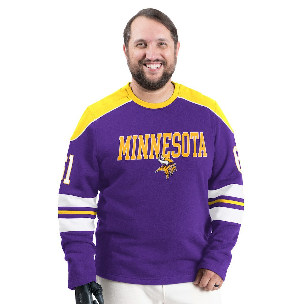G-III Sports by Carl Banks Adaptive Lord Stanley Crewneck Sweatshirt - Minnesota Vikings
