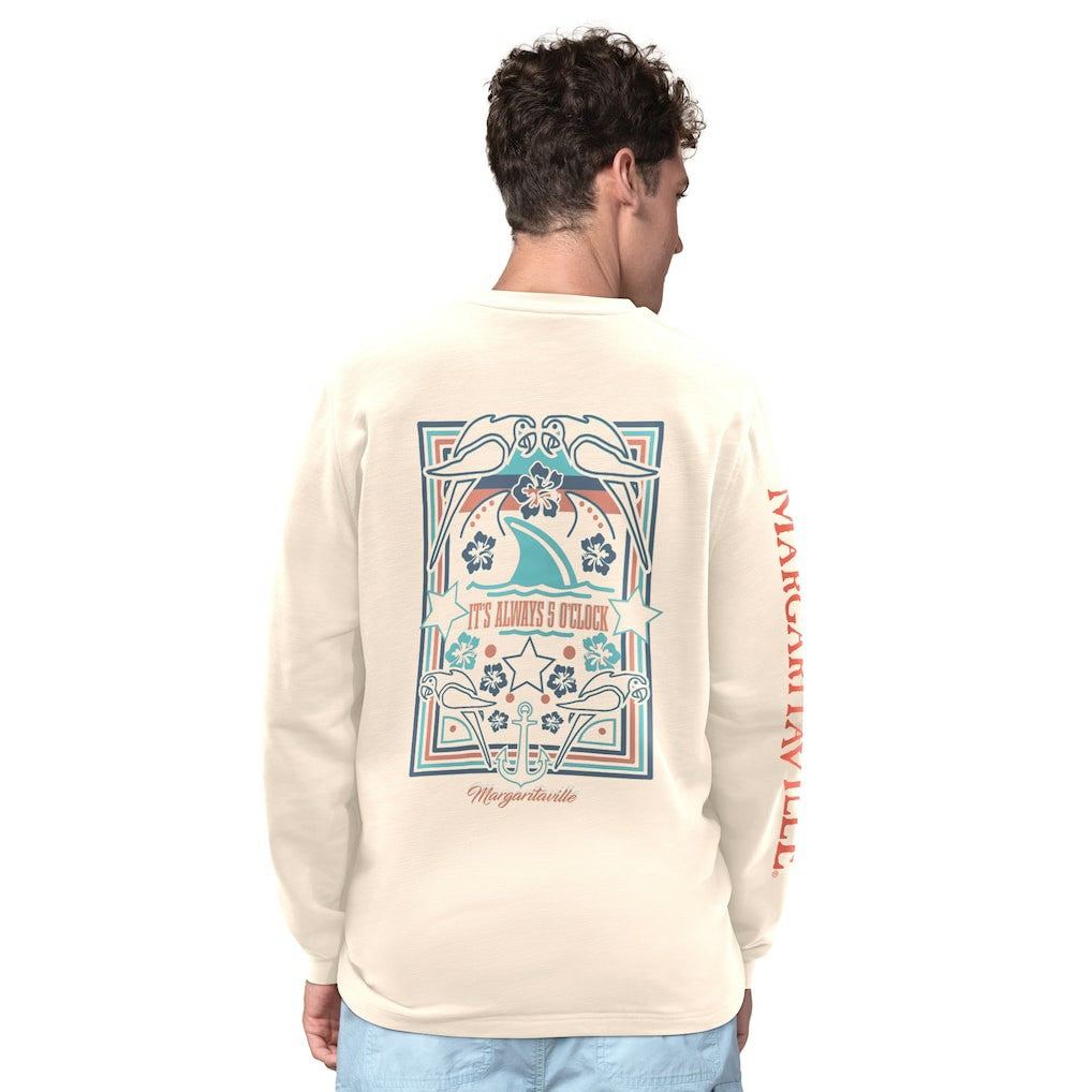 Margaritaville Five O'Clock Henley Long Sleeve T-Shirt - New Orleans Saints