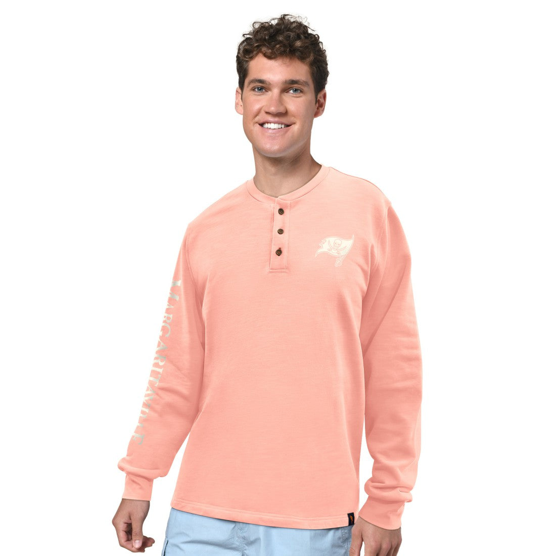 Margaritaville Five O'Clock Henley Long Sleeve T-Shirt - Tampa Bay Buccaneers