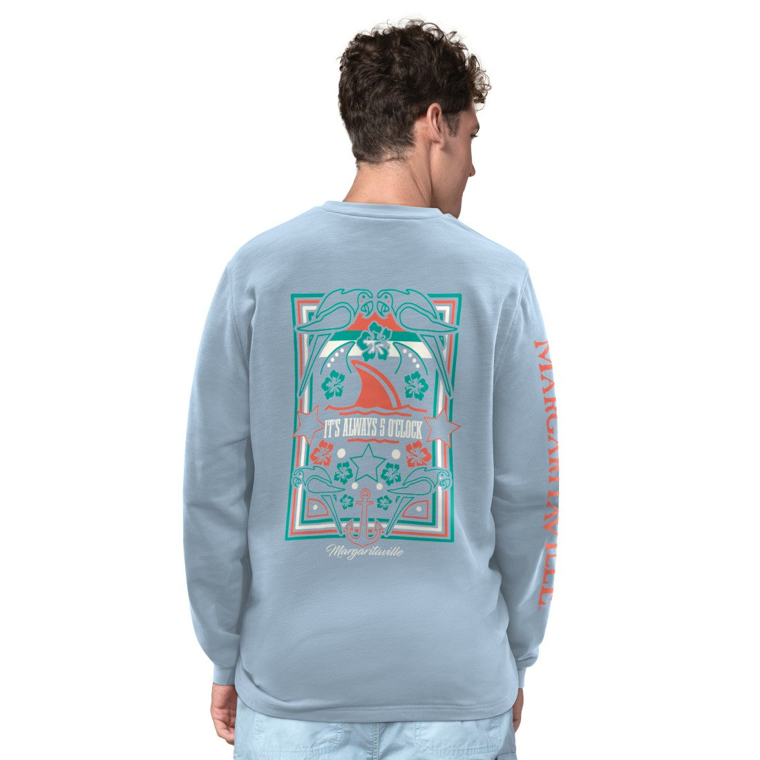 Margaritaville Five O'Clock Henley Long Sleeve T-Shirt - Seattle Seahawks