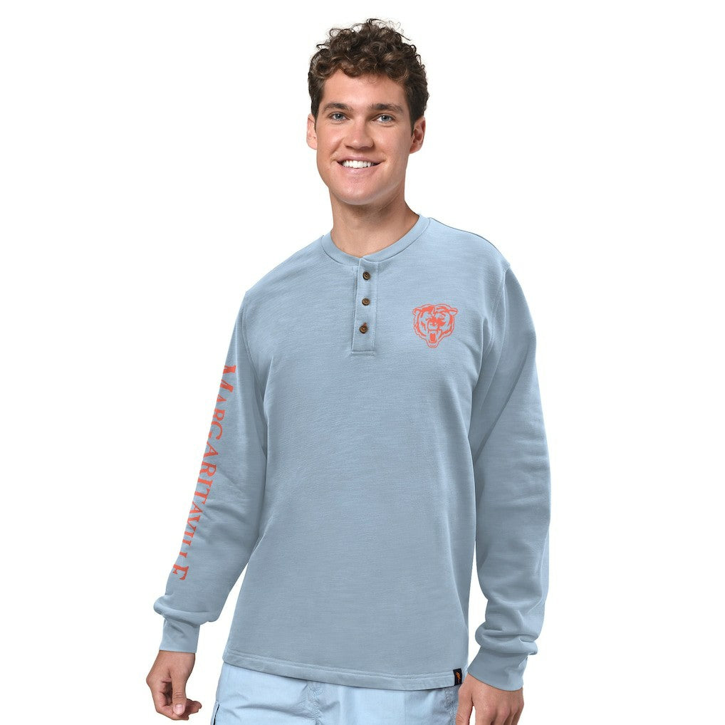 Margaritaville Five O'Clock Henley Long Sleeve T-Shirt - Chicago Bears