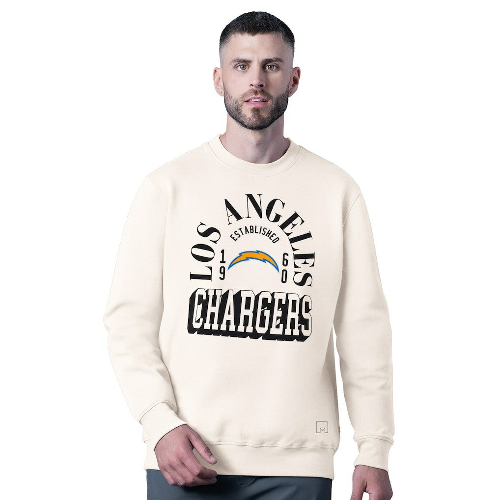 MSX by Michael Strahan Whiteout Tri-Blend Sweatshirt - Los Angeles Chargers