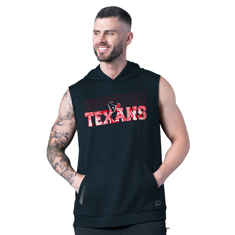MSX by Michael Strahan Tri-Blend Rebound Sleeveless Hoodie - Houston Texans