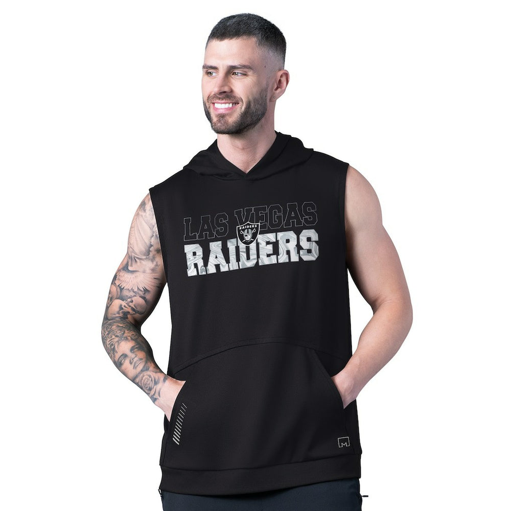 MSX by Michael Strahan Tri-Blend Rebound Sleeveless Hoodie - Las Vegas Raiders