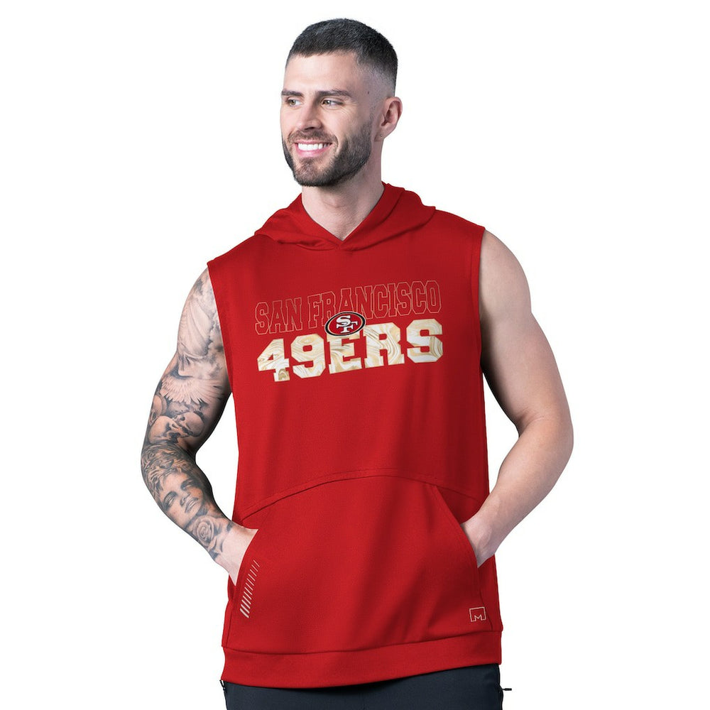 MSX by Michael Strahan Tri-Blend Rebound Sleeveless Hoodie - San Francisco 49ers