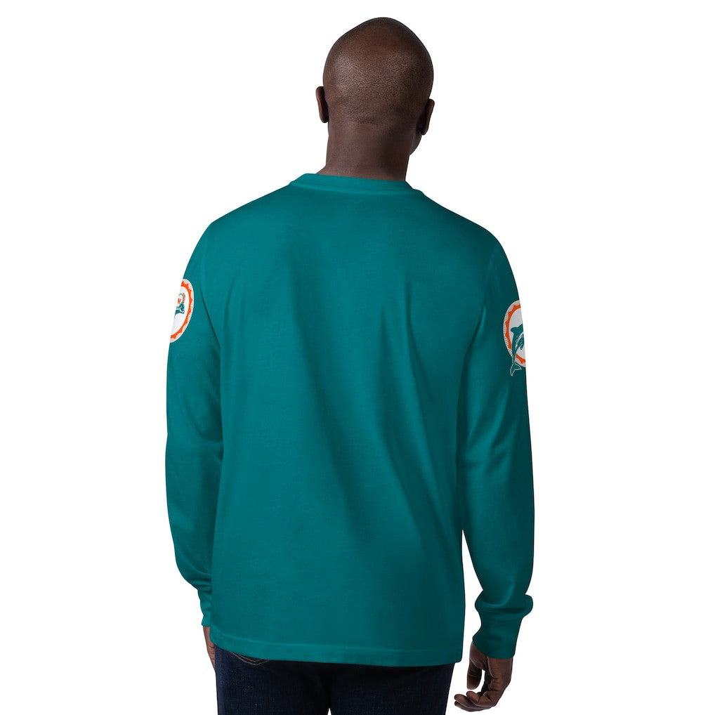 Starter Extreme Clutch Hit Vintage Logo Long Sleeve T-Shirt - Miami Dolphins