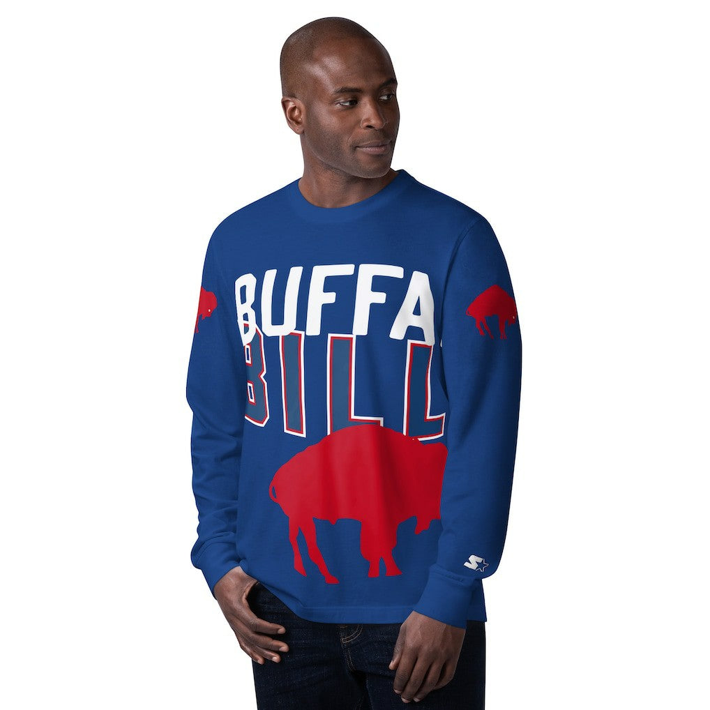 Starter Extreme Clutch Hit Vintage Logo Long Sleeve T-Shirt - Buffalo Bills