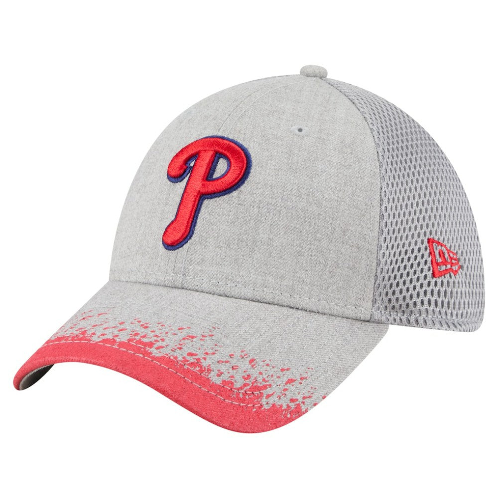 MLB Philadelphia Phillies New Era Visor Paint Splatter 39THIRTY Flex Hat
