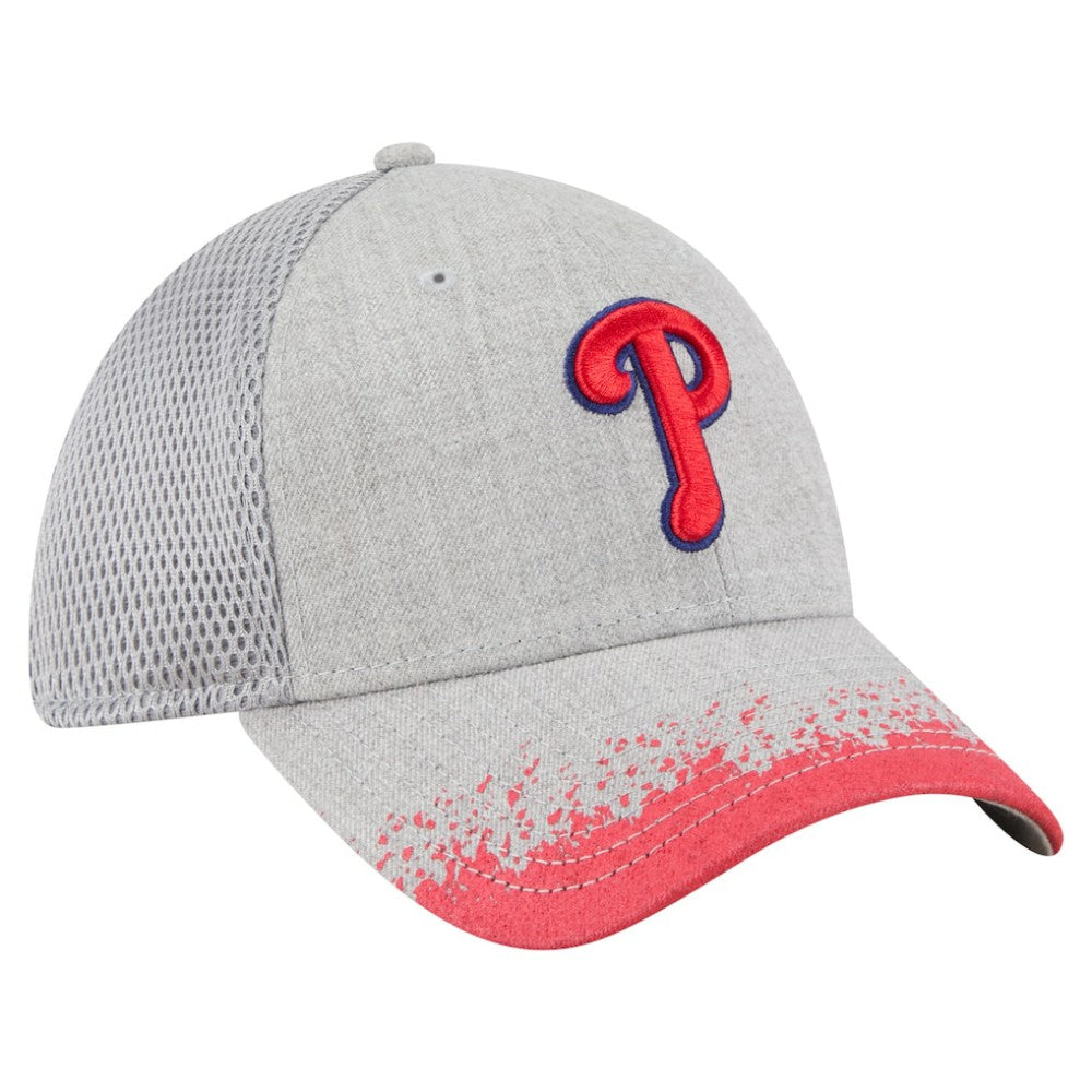 MLB Philadelphia Phillies New Era Visor Paint Splatter 39THIRTY Flex Hat