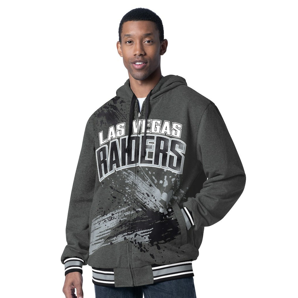 G-III Sports by Carl Banks Dual Threat Reversable Full-Zip Hooded Jacket - Las Vegas Raiders