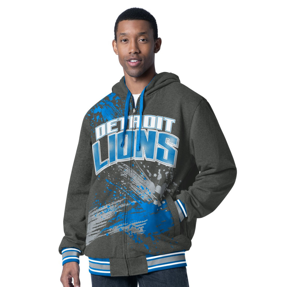 G-III Sports by Carl Banks Dual Threat Reversable Full-Zip Hooded Jacket - Detroit Lions