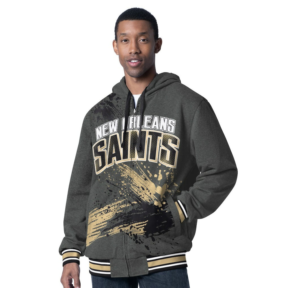 G-III Sports by Carl Banks Dual Threat Reversable Full-Zip Hooded Jacket - New Orleans Saints