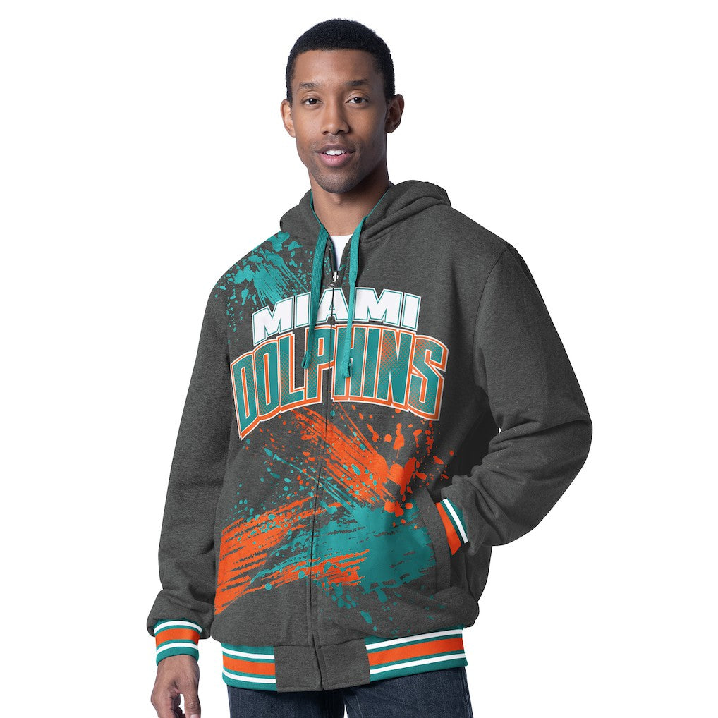 G-III Sports by Carl Banks Dual Threat Reversable Full-Zip Hooded Jacket - Miami Dolphins