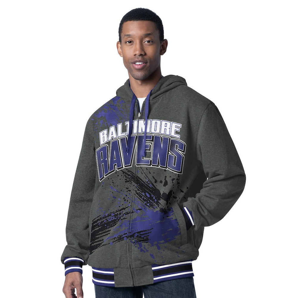 G-III Sports by Carl Banks Dual Threat Reversable Full-Zip Hooded Jacket - Baltimore Ravens