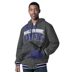 G-III Sports by Carl Banks Dual Threat Reversable Full-Zip Hooded Jacket - Baltimore Ravens