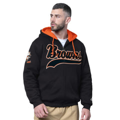 Starter Big Shot Throwback Full-Zip Double Hooded Jacket - Cleveland Browns