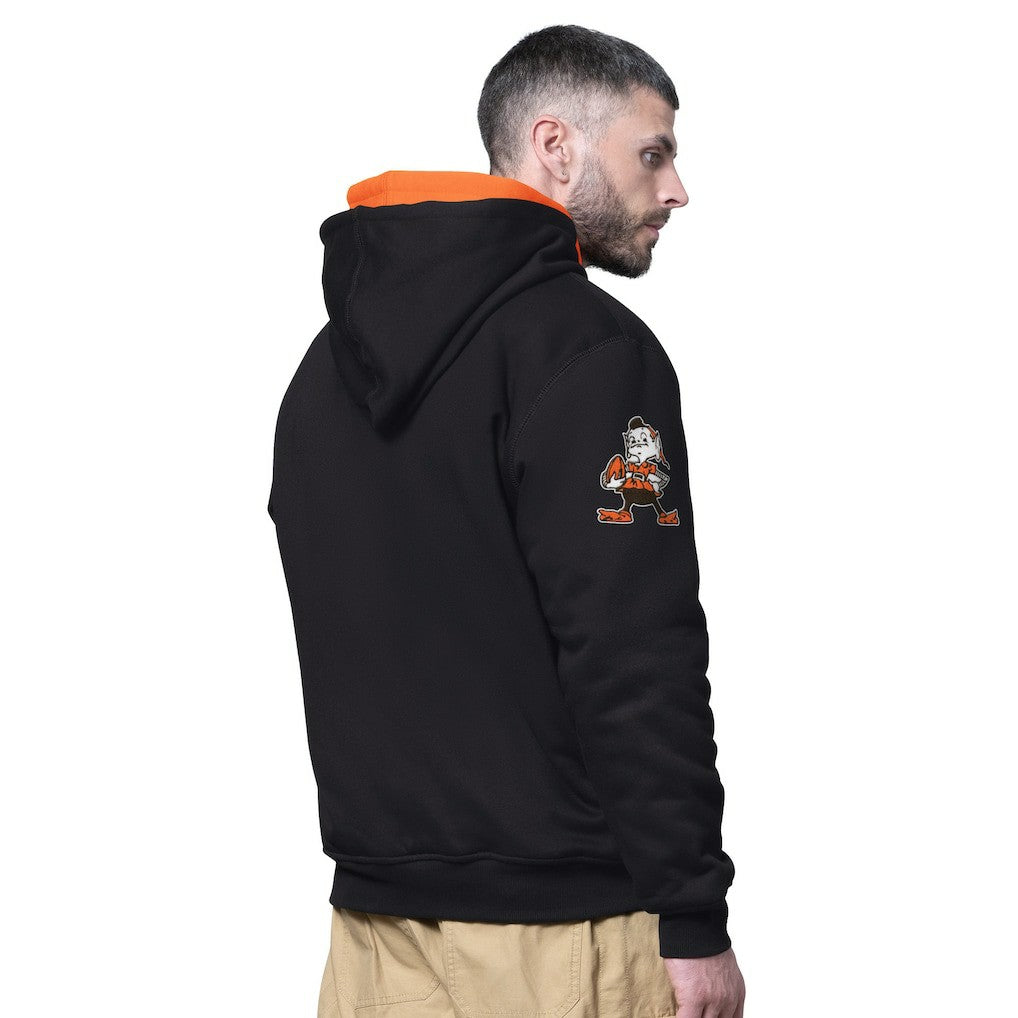Starter Big Shot Throwback Full-Zip Double Hooded Jacket - Cleveland Browns