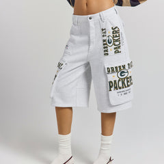 Off Season x NFL Women's Fleece Cargo Shorts - Green Bay Packers