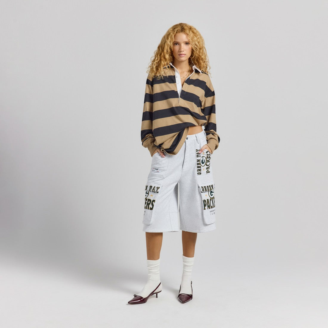 Off Season x NFL Women's Fleece Cargo Shorts - Green Bay Packers