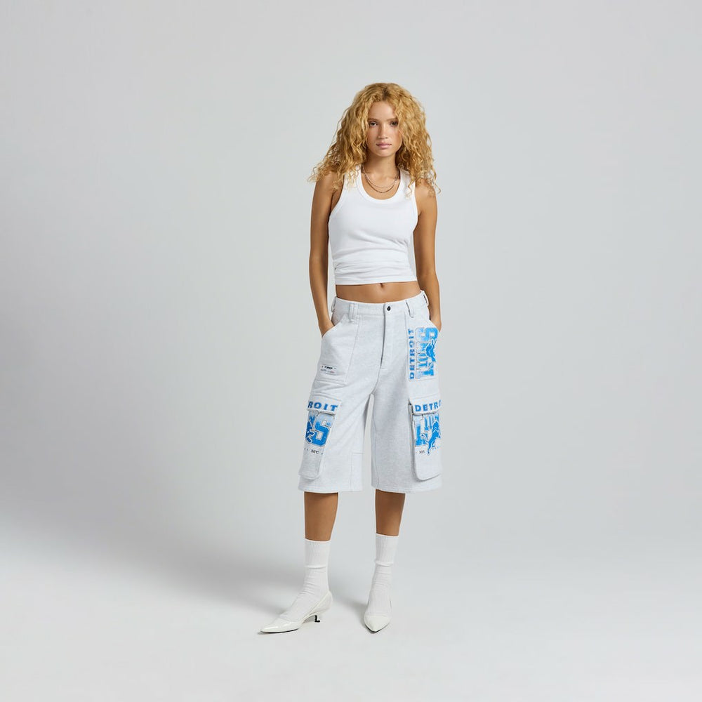 Off Season x NFL Women's Fleece Cargo Shorts - Detroit Lions