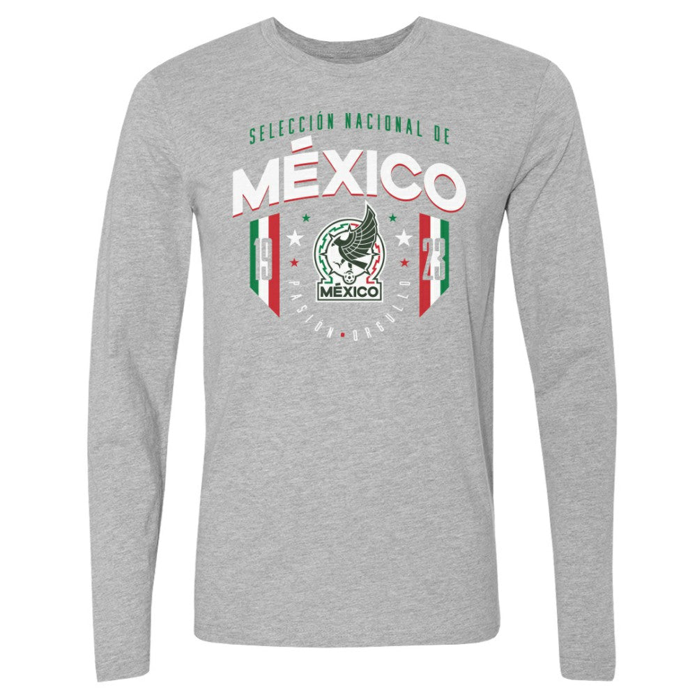 Mexico National Team 500 Level 1923 Long Sleeve T-Shirt -  Heather Gray