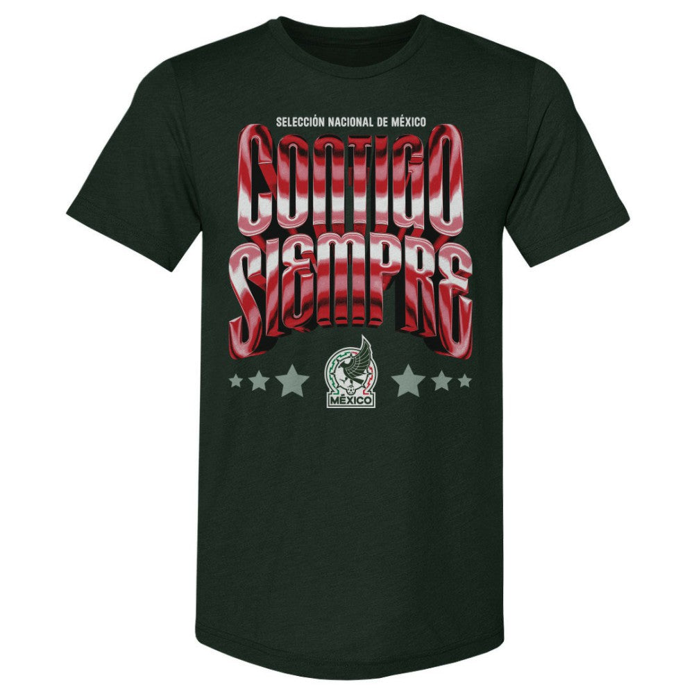 Mexico National Team 500 Level Contigo Siempre Vintage Premium Tri-Blend T-Shirt -  Forest Green