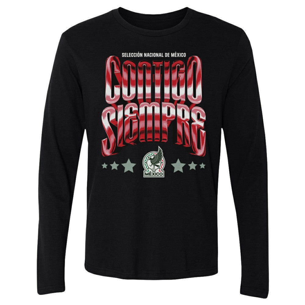 Mexico National Team 500 Level Contigo Siempre Vintage Long Sleeve T-Shirt -  Black
