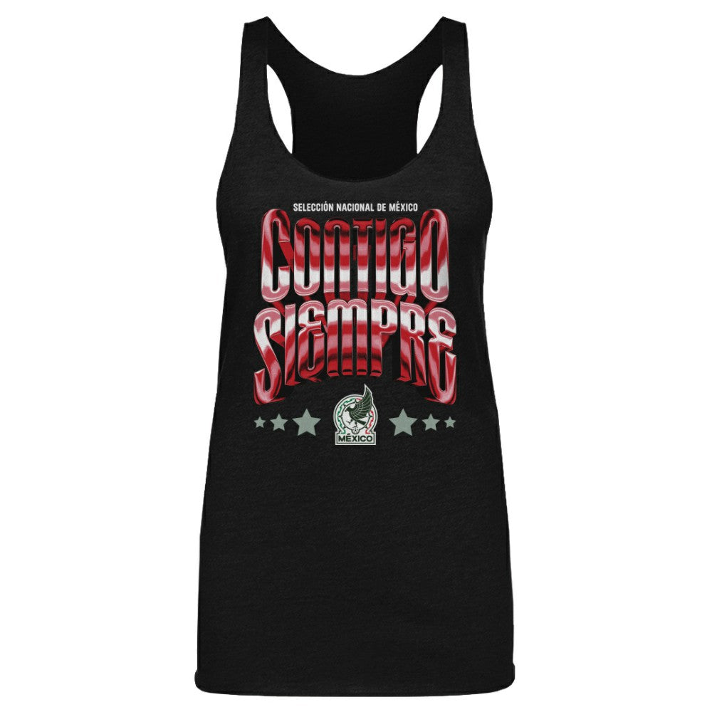 Mexico National Team 500 Level Women's Contigo Siempre Vintage Tri-Blend Tank Top -  Black