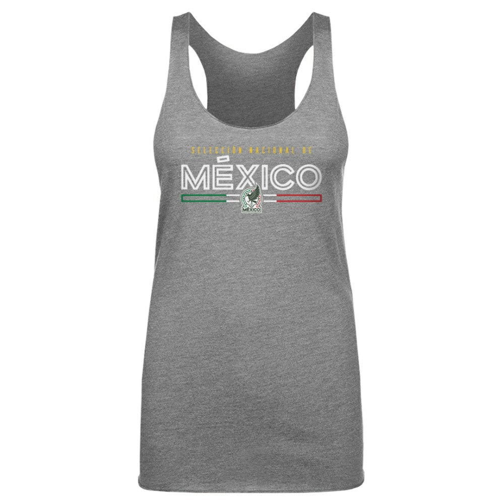 Mexico National Team 500 Level Women's Inline Tri-Blend Racerback Tank Top -  Gray
