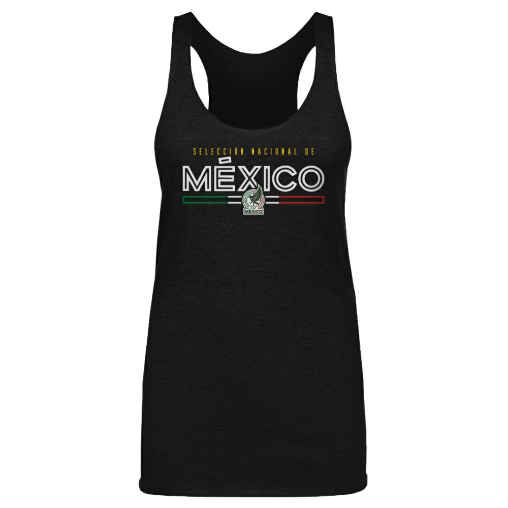 Mexico National Team 500 Level Women's Inline Tri-Blend Racerback Tank Top -  Black