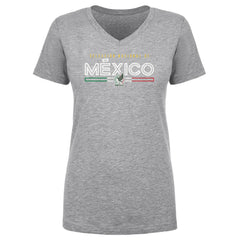 Mexico National Team 500 Level Women's Inline V-Neck T-Shirt -  Heather Gray