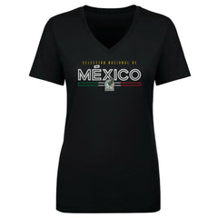 Mexico National Team 500 Level Women's Inline V-Neck T-Shirt -  Black