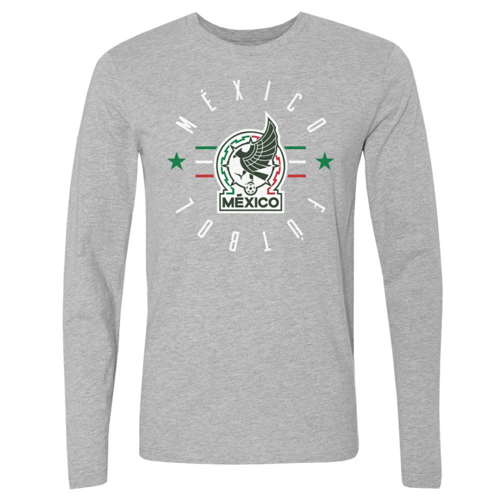 Mexico National Team 500 Level Futbol Long Sleeve T-Shirt -  Heather Gray