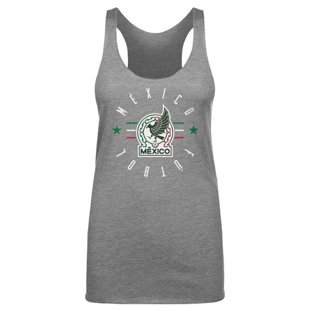 Mexico National Team 500 Level Women's Futbol Tri-Blend Racerback Tank Top -  Gray