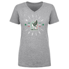 Mexico National Team 500 Level Women's Futbol V-Neck T-Shirt -  Heather Gray