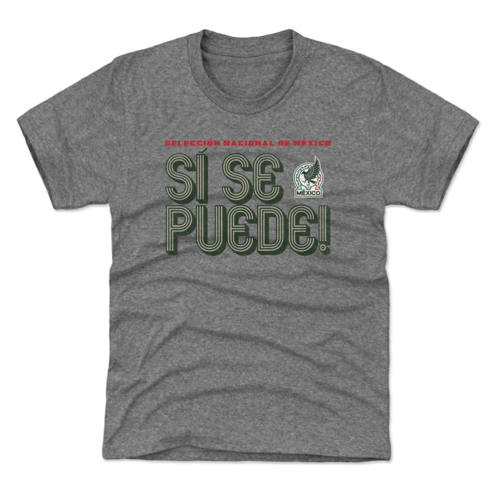 Mexico National Team 500 Level Youth Si Se Puede Inline Bold T-Shirt -  Gray