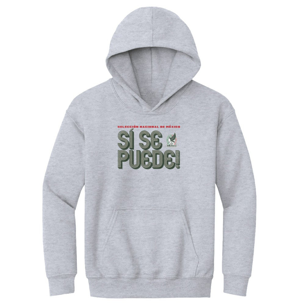 Mexico National Team 500 Level Youth Si Se Puede Inline Bold Pullover Hoodie -  Gray