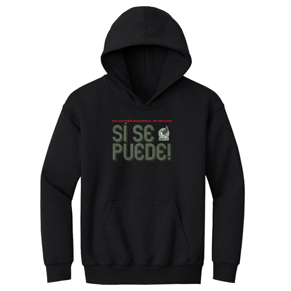 Mexico National Team 500 Level Youth Si Se Puede Inline Bold Pullover Hoodie -  Black