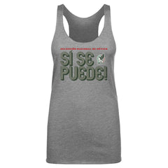 Mexico National Team 500 Level Women's Si Se Puede Inline Bold Tri-Blend Racerback Tank Top -  Gray