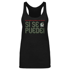 Mexico National Team 500 Level Women's Si Se Puede Inline Bold Tri-Blend Racerback Tank Top -  Black
