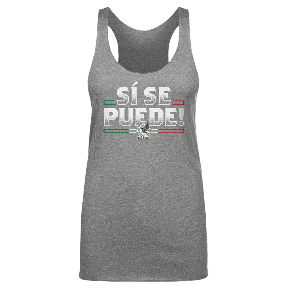 Mexico National Team 500 Level Women's Si Se Puede Tri-Blend Racerback Tank Top -  Gray