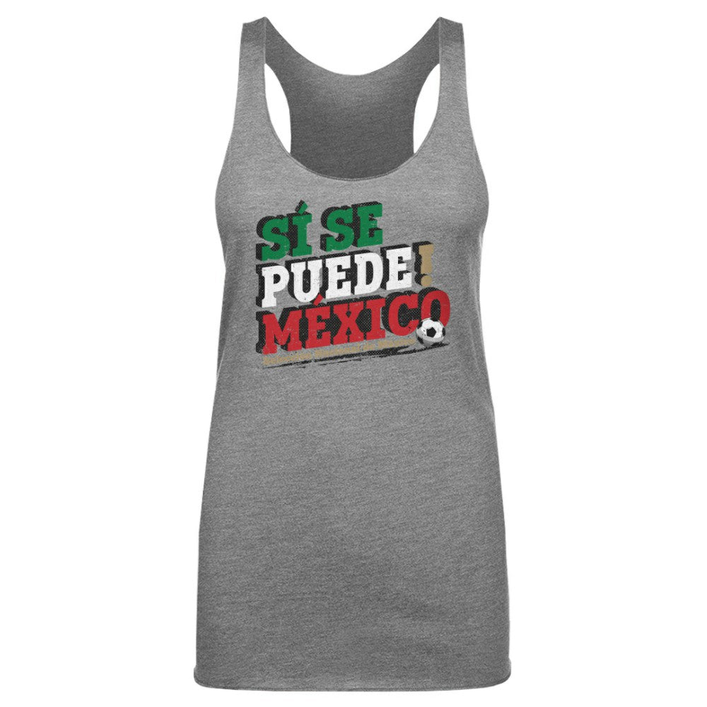 Mexico National Team 500 Level Women's Si Se Puede Tri-Blend Racerback Tank Top -  Gray