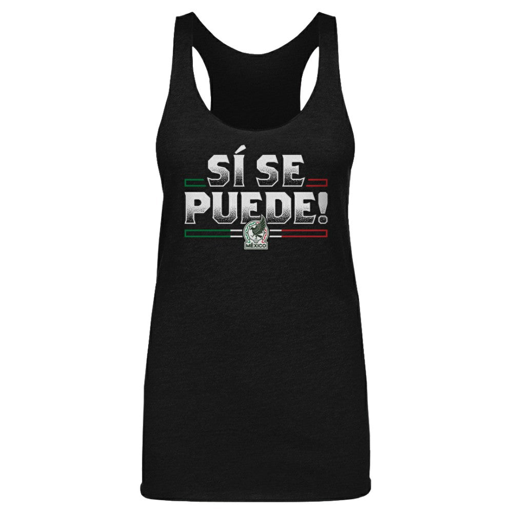 Mexico National Team 500 Level Women's Si Se Puede Tri-Blend Racerback Tank Top -  Black