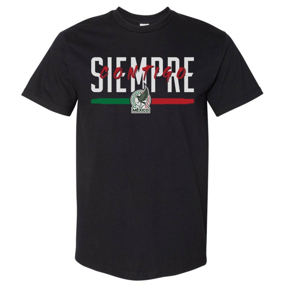 Mexico National Team 500 Level Siempre Contigo Heavyweight T-Shirt -  Black