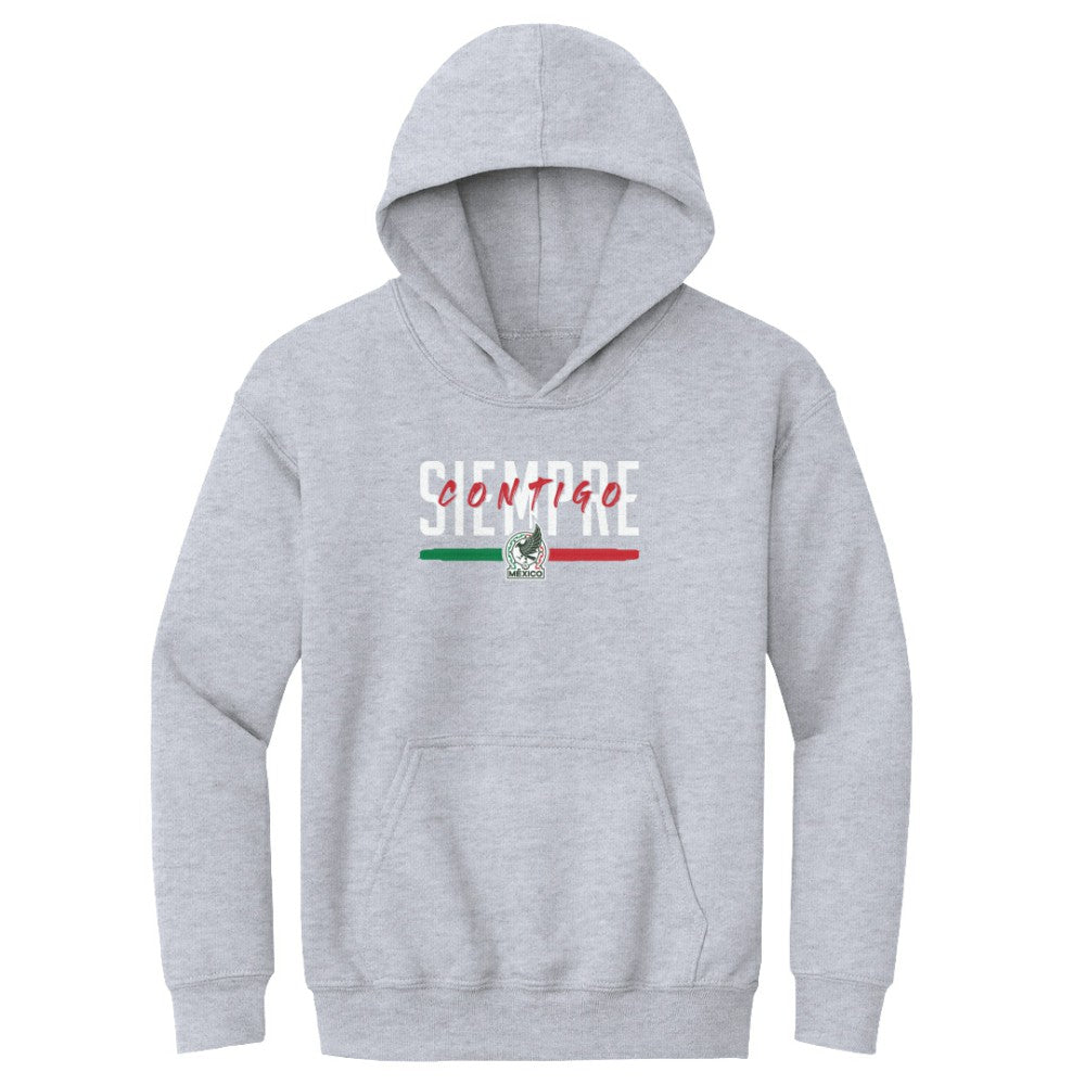 Mexico National Team 500 Level Youth Siempre Contigo Pullover Hoodie -  Gray