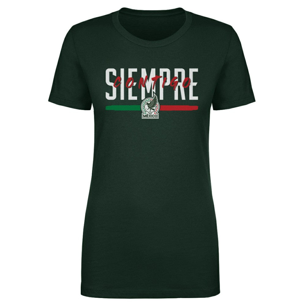 Mexico National Team 500 Level Women's Siempre Contigo T-Shirt -  Dark Green