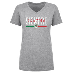 Mexico National Team 500 Level Women's Siempre Contigo V-Neck T-Shirt -  Heather Gray