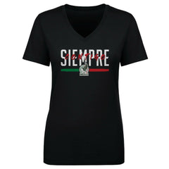 Mexico National Team 500 Level Women's Siempre Contigo V-Neck T-Shirt -  Black