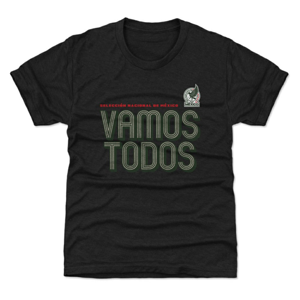 Mexico National Team 500 Level Youth Vamos Todos Inline Bold T-Shirt -  Black